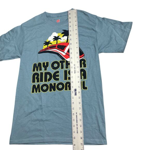 Hanes Disney Parks  T-Shirt Mens S Blue My Other Ride is a Monorail Attractions - Picture 3 of 8